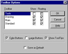 Gambar 1.3. Kotak dialog Toolbar Option.